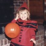 Tracy, as a crayon, circa 1984